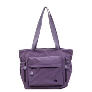 日系简约休闲托特包女大容量纯色百搭通勤单肩包学生党上课手提袋