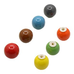 彩色陶瓷柜门拉手简约橱柜衣柜抽屉球圆型孔拉手子盖手柄把手