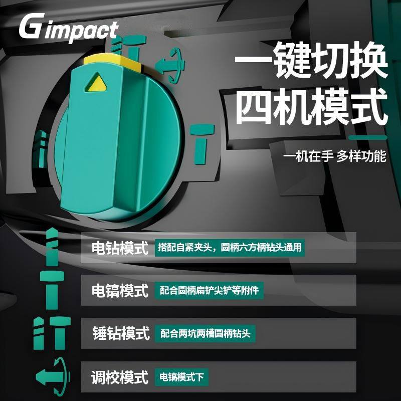 绿林冲击钻家用小型电锤多功能电钻打墙打孔有线手大功率电动工具