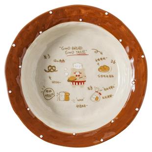 仪式感餐具陶瓷双耳碗精致漂亮的饭碗卡通菜盘高温釉下彩盘子汤盘