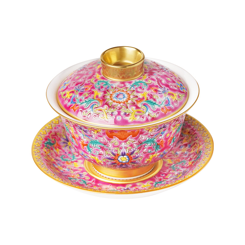 故宫 福瑞连绵盖碗 礼盒茶具茶杯 茶碗生日礼物 故宫文创