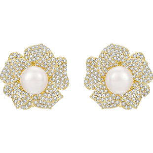 JAY珍珠花朵耳夹轻奢高级感小众无耳洞耳饰女复古2026新款耳骨夹