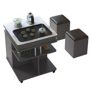 实木茶桌家用可移动小茶车岩板茶台一体式电磁炉茶几客厅功夫茶具