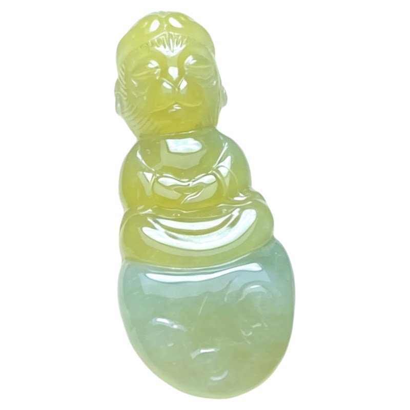 翠贵人冰糯种黄翡齐天大圣吊坠