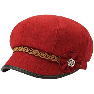 妈妈薄款帽子女春秋中老年人布帽老人奶奶毛呢老年人保暖鸭舌帽