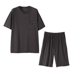 睡衣男款夏季莫代尔短袖短裤薄款夏天男士冰丝夏款大码套头家居服