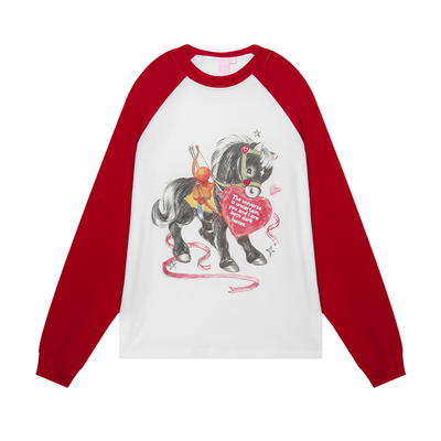 LALABOBO复古新年一匹黑马卫T