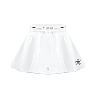 华夫格网球裙女防走光裙裤高腰羽毛球跑步健身运动短裙春PomPeche