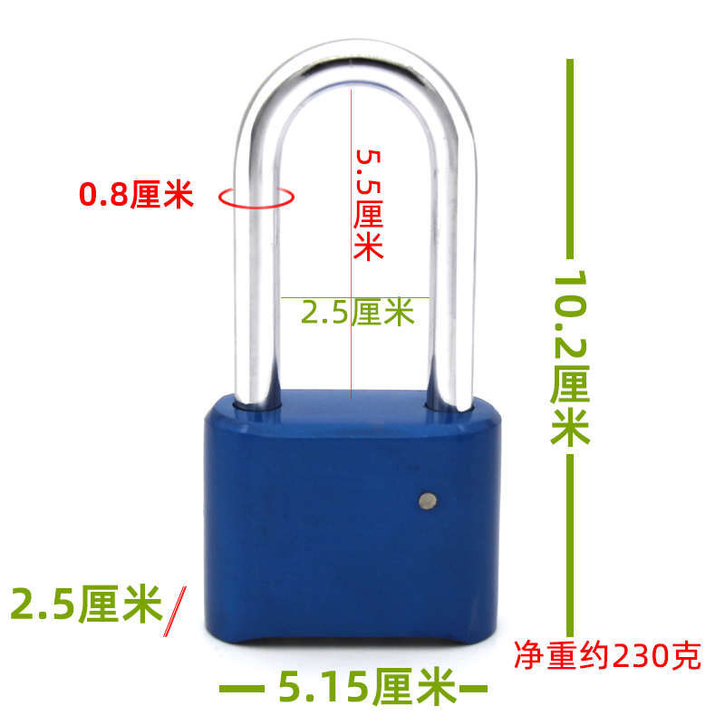 大号金属密码锁挂锁大门锁仓库学生宿舍门柜子长锁子防水防锈防雨