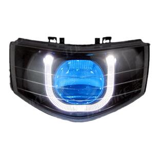 雅马哈国三福喜100改装大灯总成巧格100车巧格一代LED透镜车灯国3