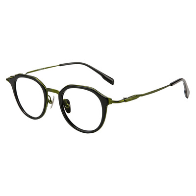 153MM大脸胖子复古设计师玳瑁超轻纯钛椭圆变色近视眼镜可配度数