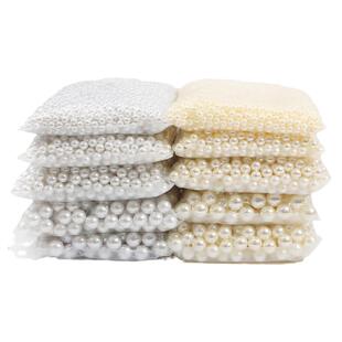 2-18mm高亮无孔仿珍珠ABS白色散珠diy手工化妆刷收纳盒发簪装饰品