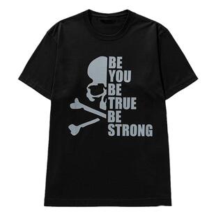 2024夏MMJ骷髅头短袖 BE STRONG变强印花男士T恤MASTERMIND WORLD