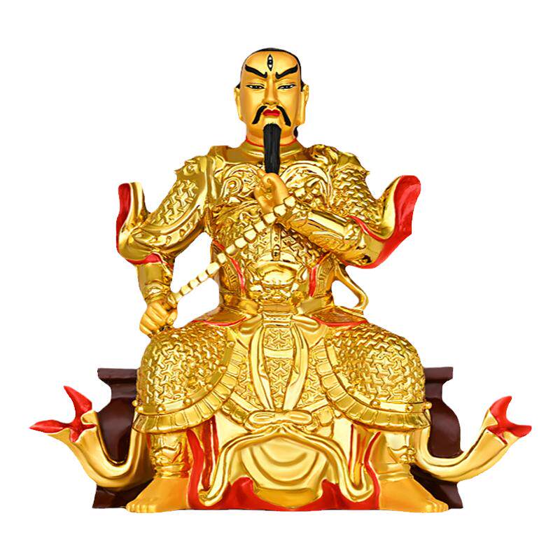 铜雷祖摆件九天应元雷声普华天尊贴金彩绘大号家居客厅装饰品摆件