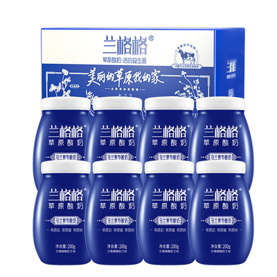 兰格格酸奶礼盒原味瓷瓶200g*8