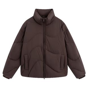 流石男装时尚加厚羽绒服2025年冬季男女立领面包服轻盈保暖外套潮