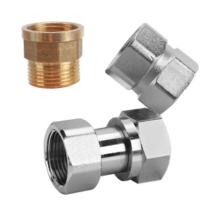 黄铜1寸双外丝加长加厚直接双内丝变4分6分大小头内外丝活接弯头