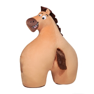 拍马屁暖手抱枕马年吉祥物玩偶毛绒玩具生肖马公仔搞怪礼物送朋友