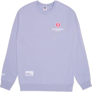 Aape旗舰店男装秋冬爱心猿人徽章字母休闲薄绒圆领卫衣A308XXL