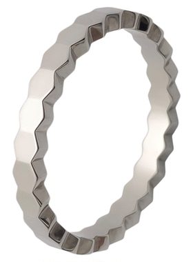 M.W18K白金色戒指男女款情侣对戒