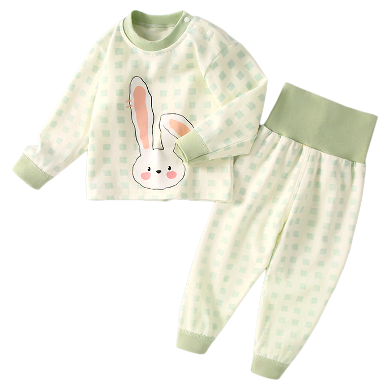 婴儿秋衣套装高腰护肚男女宝宝秋季分体睡衣秋裤纯棉儿童内衣套装