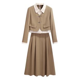 西装外套配半身裙女套装2026春季新款正式场合考研复试穿搭连衣裙