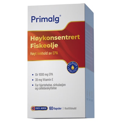 [新品]挪威Primalg高纯度EPA软胶囊心血管鱼油呵护血脂成人omega3