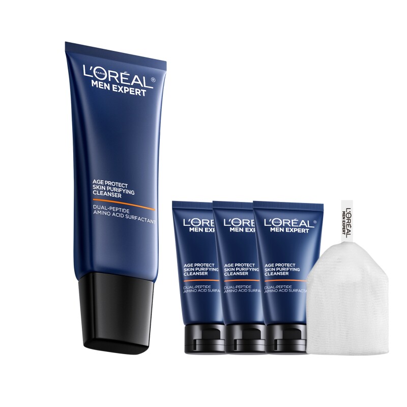 欧莱雅男士氨基酸洗面奶温和清洁紧致水润洁面乳男生专用官方正品