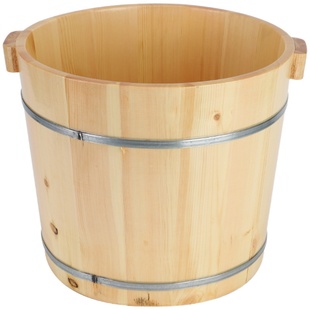 松木泡脚桶木桶家用足浴桶实木泡脚盆木质洗脚盆木盆足浴盆高30cm