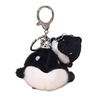 YUYI原创海洋家族虎鲸鱼毛绒公仔磁吸一对情侣书包挂件挂饰钥匙扣