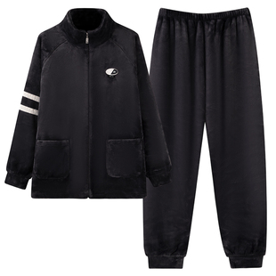 芬腾可安男士睡衣男款冬季珊瑚绒加厚法兰绒大码利落家居服秋冬天