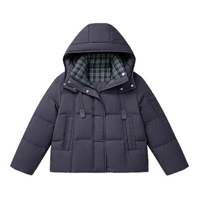 雪中飞拼接韩系泡芙女士羽绒服