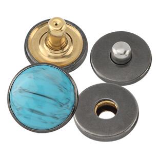 仿绿松石按扣金属四合扣子母扣衣服暗扣隐形扣民族风复古纽扣扣子