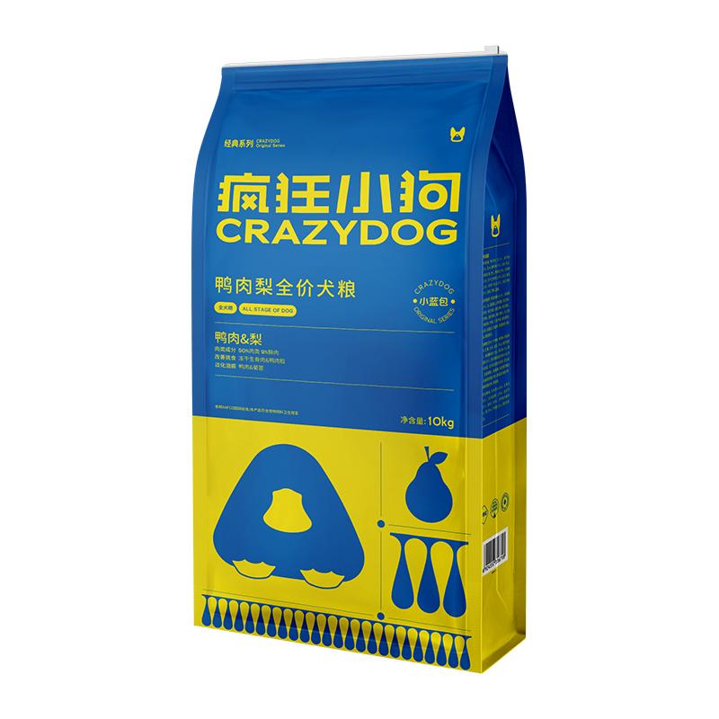 疯狂小狗鸭肉梨狗粮20斤冻干牛肉益生元海藻泰迪比熊柯基博美10kg