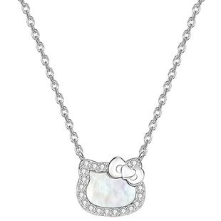 潮色绘xHelloKitty猫贝母项链S925银女生独特精致高颜值生日礼物