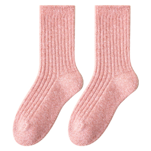 羊毛袜子女春秋季中筒加厚保暖不臃肿加绒羊绒长袜秋冬堆堆月子袜