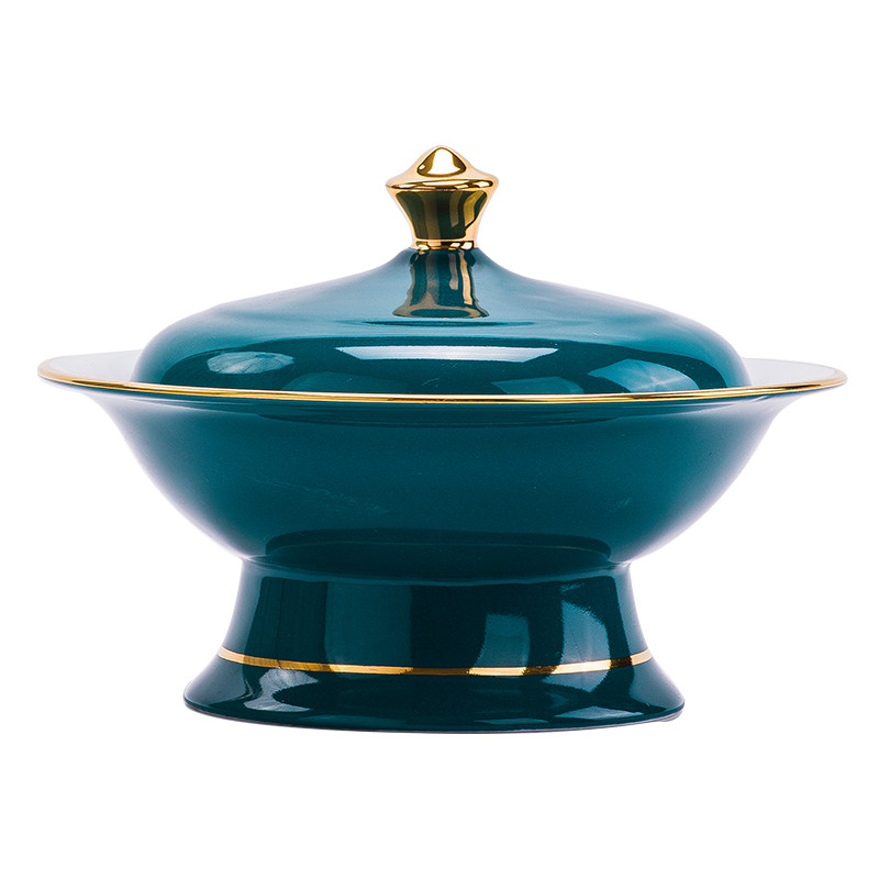 高白瓷餐具绿宝石珍藏品