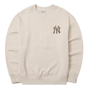 【自营】MLB长袖卫衣男女新款运动服纽约洋基驼色套头衫3AMTM1044