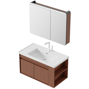 箭牌卫浴中古风陶瓷一体盆浴室柜组合卫生间洗手洗脸盆洗漱台盆柜