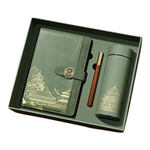 顺丰包邮定刻字古典中国风笔记本礼盒实木黄铜书签高档U盘商务礼盒故宫文创产品公司学校全套定制logo送老师