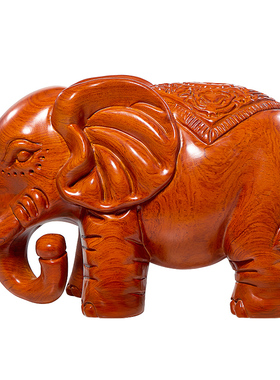 刺史实木雕大象摆件工艺品