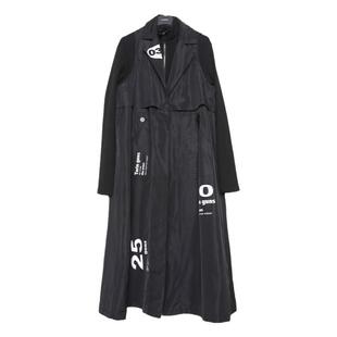 Lapargay纳帕佳2024春季新款两件套黑白色宽松休闲外套中长款风衣