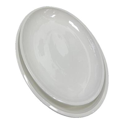 纯白鱼盘超大号长条椭圆盘翘嘴鱼盘酒店会所专用特色陶瓷装鱼餐盘