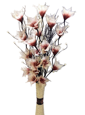 百合花叶脉花干花客厅落地花树枝
