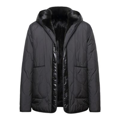黑貂貂袖内胆短款派克服男装皮草
