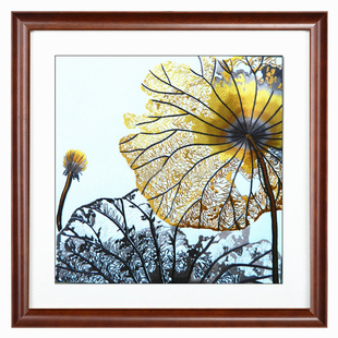 盘金绣康熙御笔福字特价款苏绣成品刺绣装饰画丝线岁月荷花叶莲花