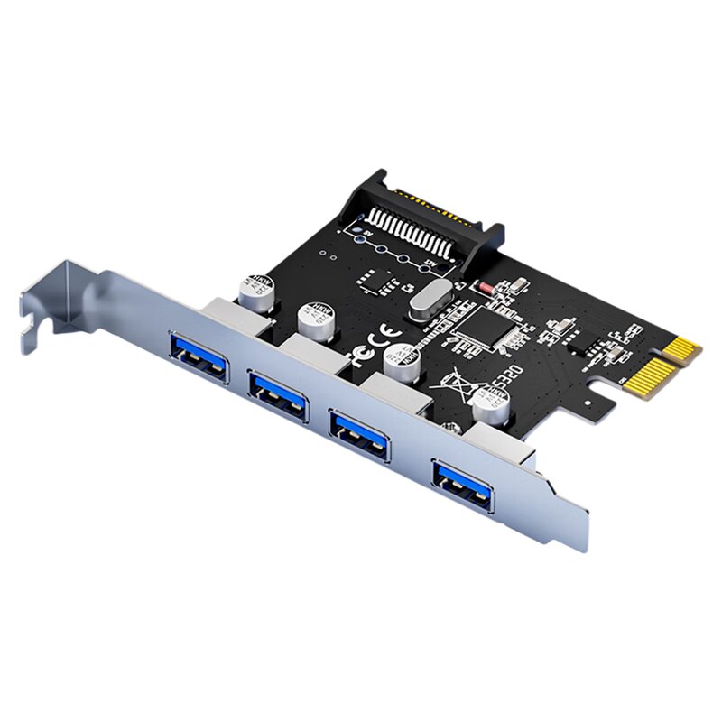 Z-TEK力特PCIE转USB3.0扩展卡4口1拖四接口台式机电脑机箱主机内置主板pci-e转USB3.0HUB1分4扩