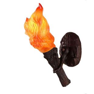 火炬火焰灯防真火炬道具装饰壁灯火把灯户外复古工业艺术个性创意