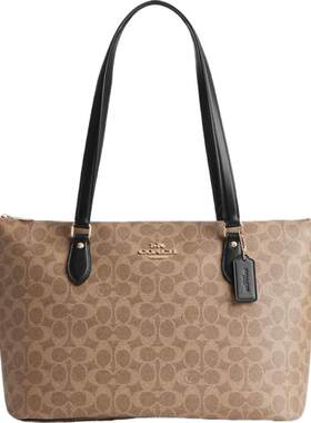 COACH/蔻驰奥莱 女士GALLERY经典标志老花拉链托特包手提包单肩包