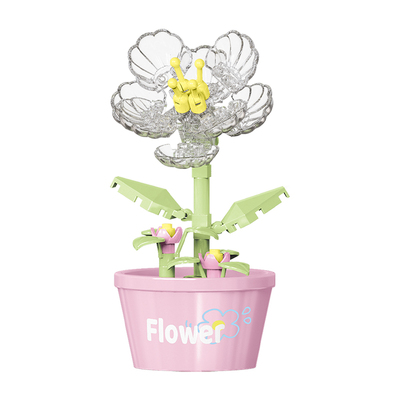 多肉鲜花微颗粒盆栽积木